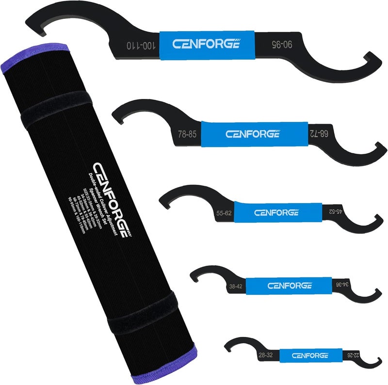 CENFORGE Cenfoge Double-ended Coilover Adjustment Spanner Wrench Set, 5-PC. Fit Coilovers Shocks with Nut OD 22-26mm, 28-32mm, 34-36mm, 38-42mm, 45-52mm, 55-62mm, 68-72mm, 78-85mm, 90-95mm, 100-110mm - Image 1